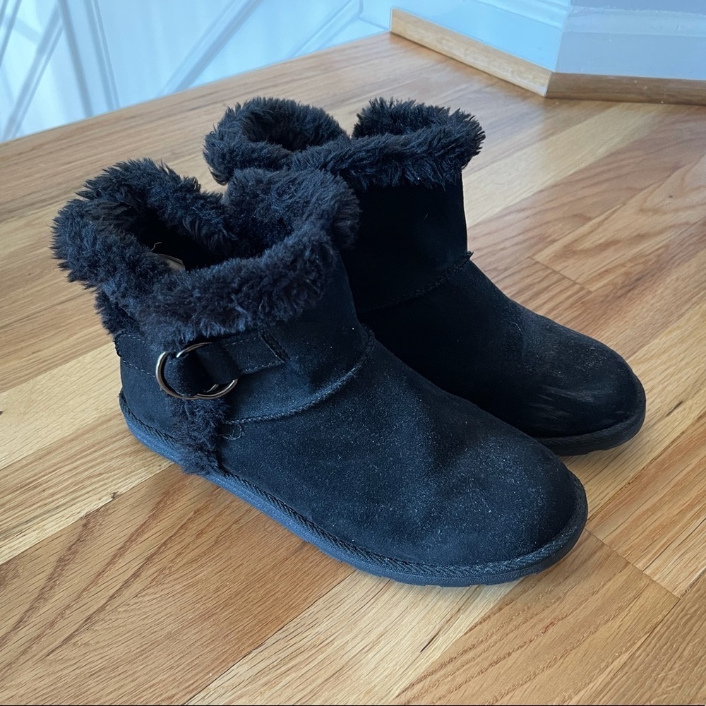 Mossimo Black Faux Fur Ankle Boots Size 7
